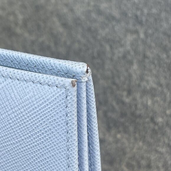 Prada Saffiano Leather Blue Ling Snap Wallet - Picture 4 of 14